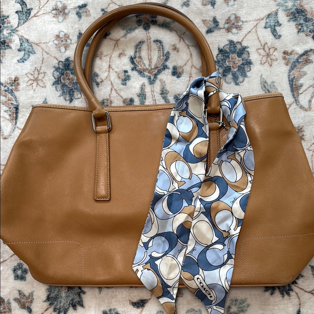 Coach Tan Leather Tote with Elegant Design